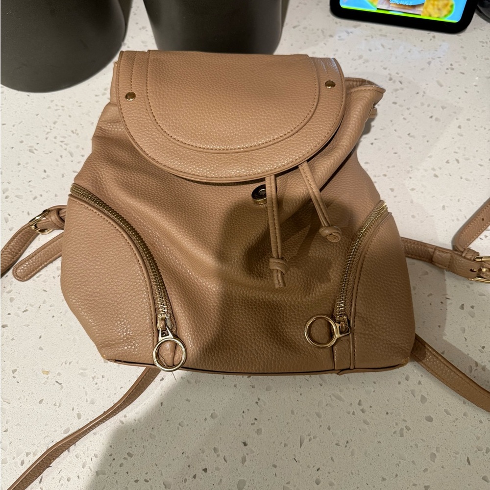 Tan Leather Backpack